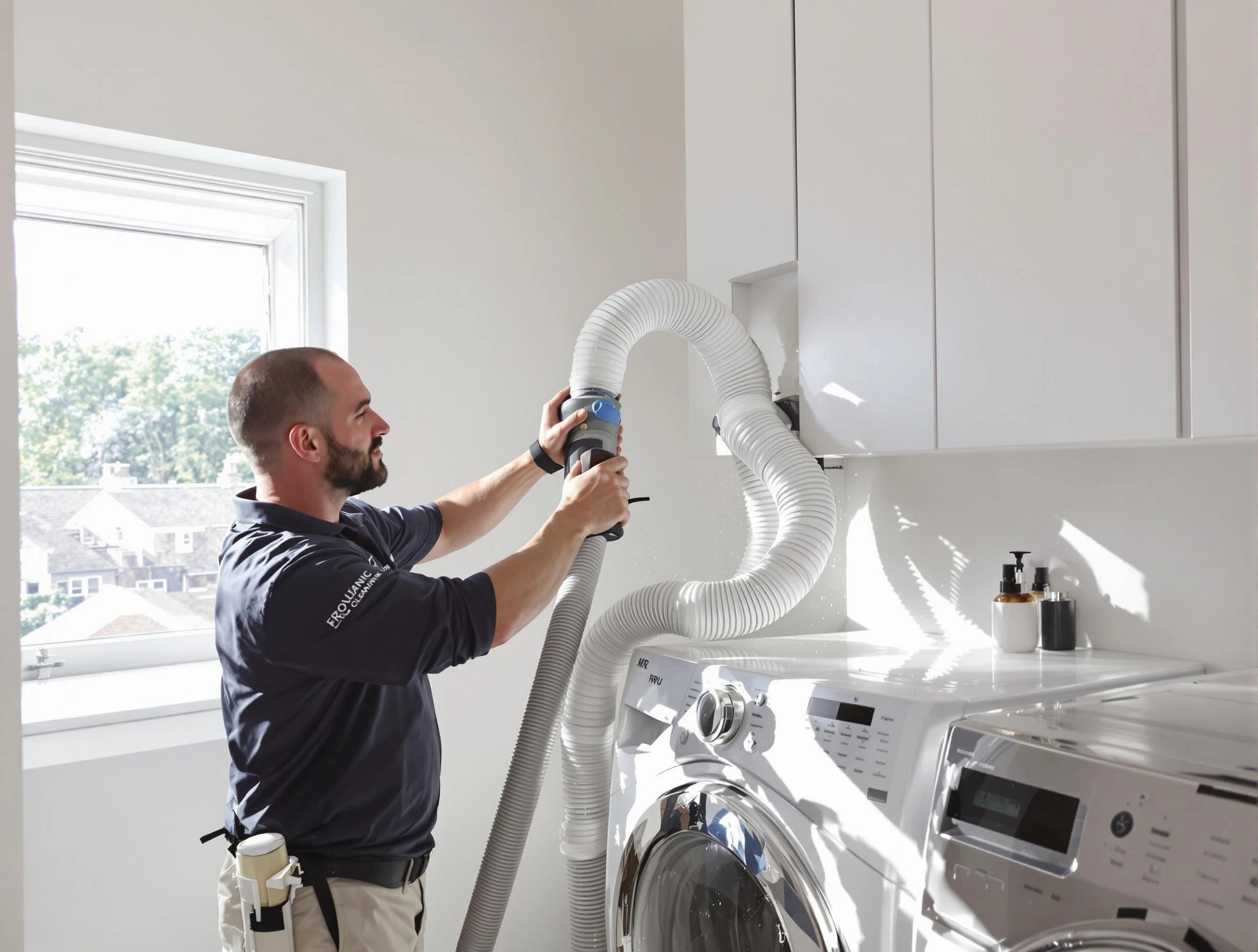 Certified Moon Dryer Vent Cleaning technician performing dryer vent cleaning in Moon