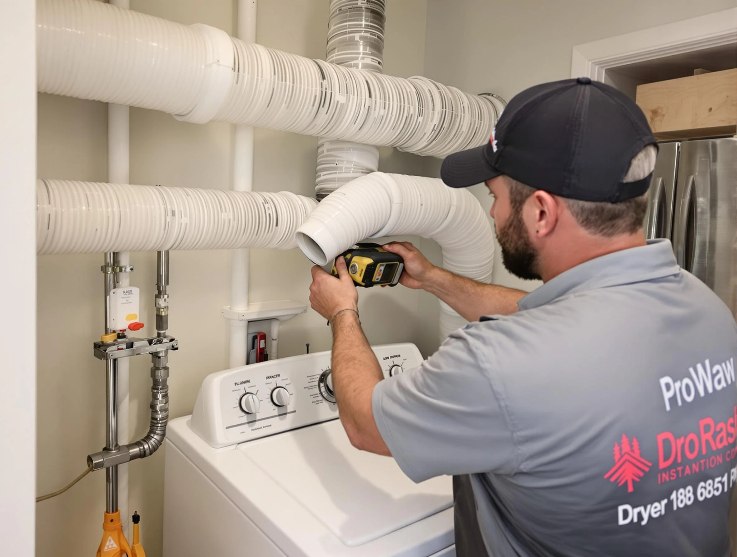 Professional dryer vent hose installation by Moon Dryer Vent Cleaning in Moon